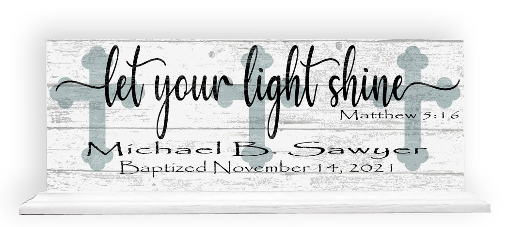 Baptism Gift Personalized Keepsake Present Let Your Light Shine