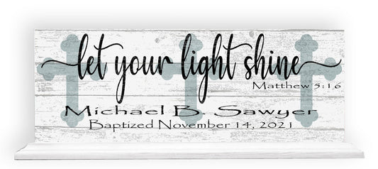 Baptism Gift Personalized Keepsake Present Let Your Light Shine