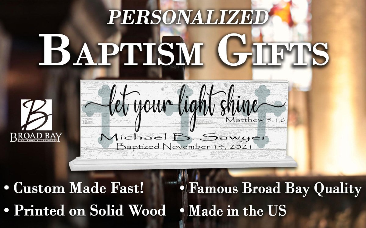 Baptism Gift Personalized Keepsake Present Let Your Light Shine