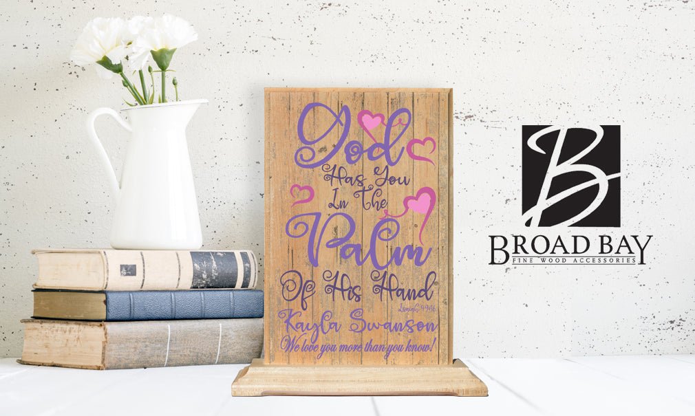 Baptism or Birth Gift Plaque Personalized God Has You In The Palm Of His Hand