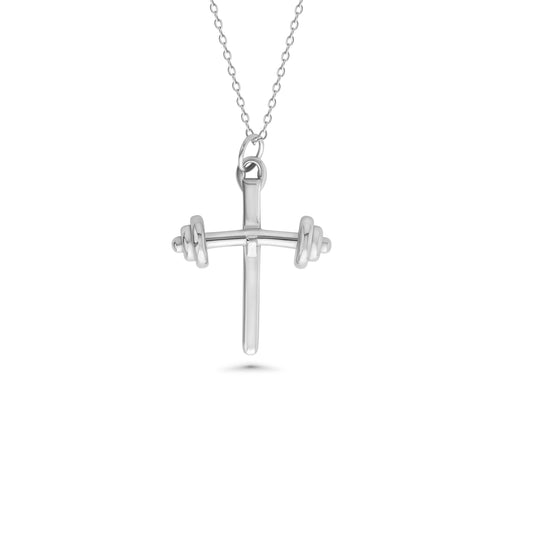Barbell Cross Necklace