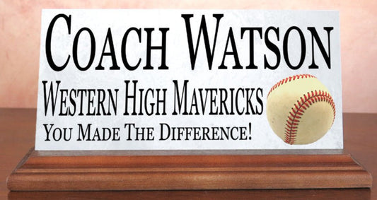 Baseball Coach Gift Plaque Custom Team Appreciation Award For Great Coaches