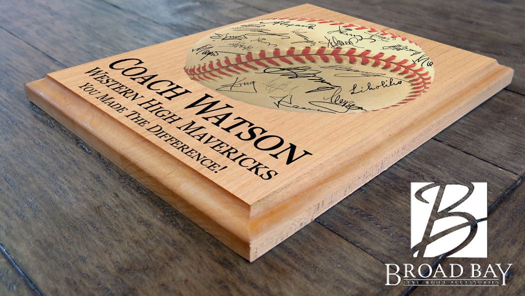Baseball Coach Gift Plaque Personalized SIGNABLE by Team