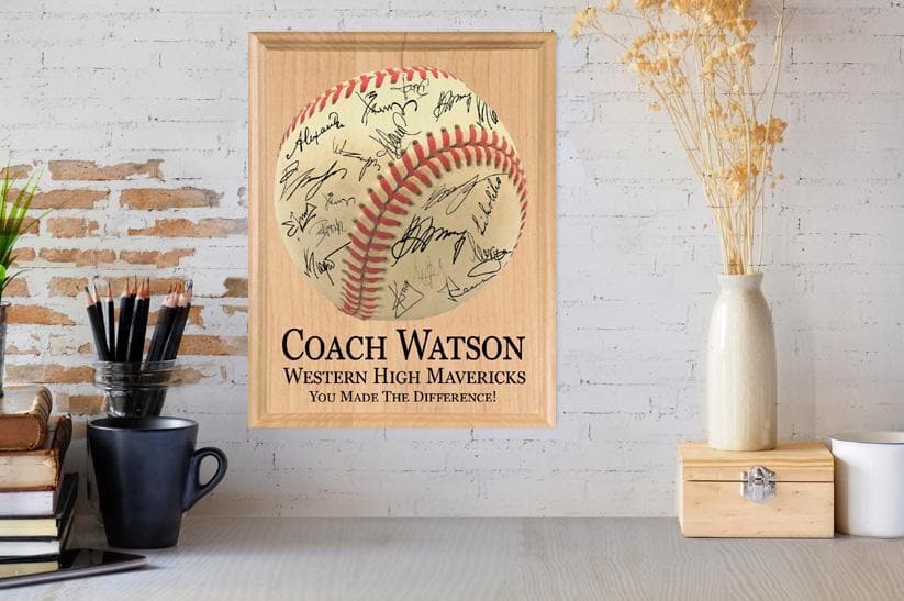 Baseball Coach Gift Plaque Personalized SIGNABLE by Team