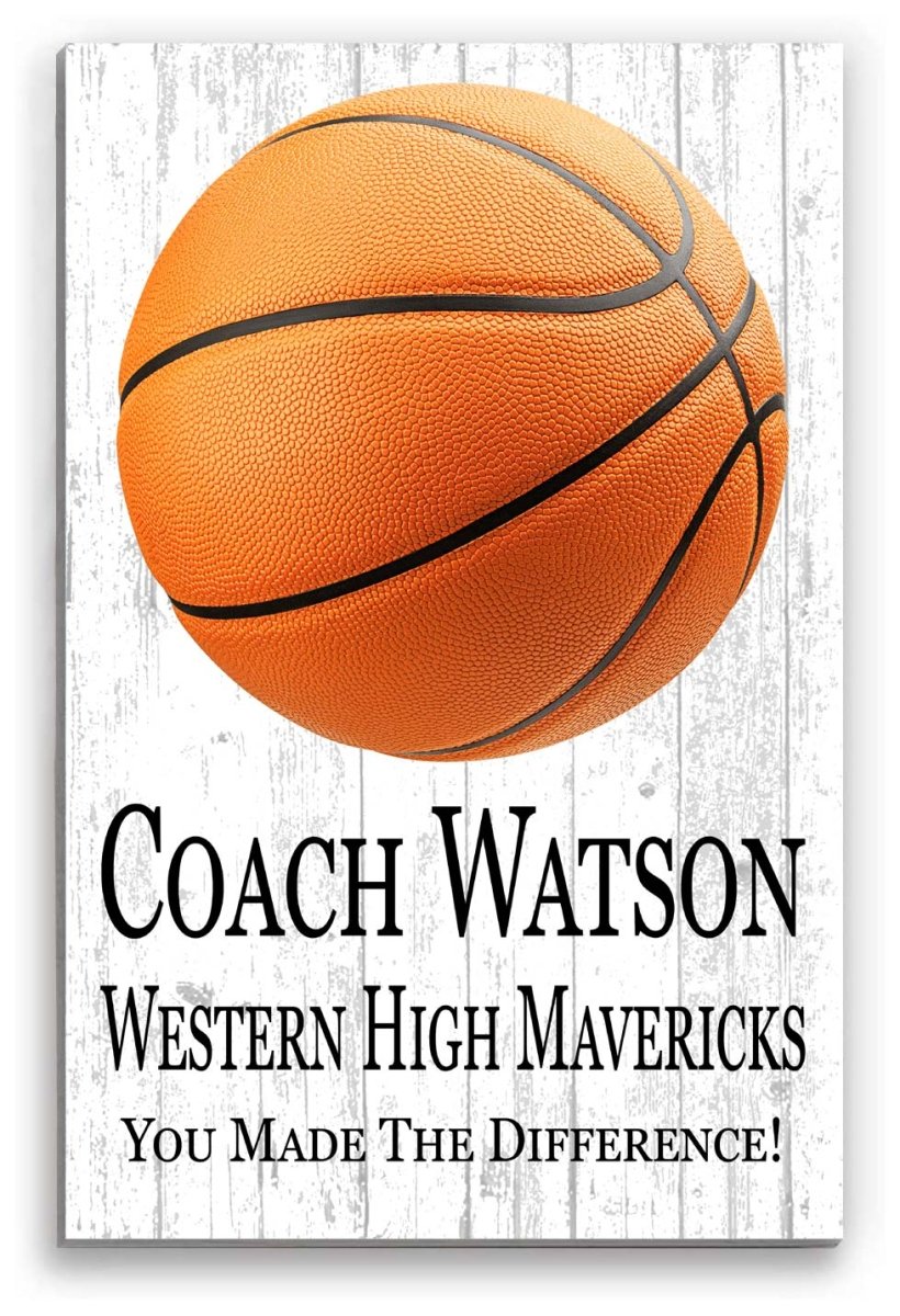 Basketball Coach Gift Plaque Signable by The Team