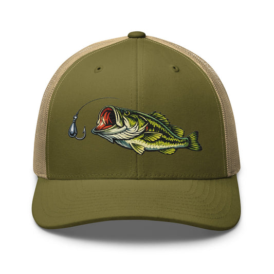 Bass Fishing Trucker Cap | Largemouth Strike Design