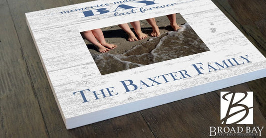 Bay Home Frame With Printed Photo - Memories Made At The Bay Last Forever