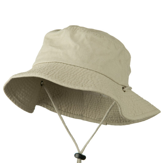 Big Size Washed Bucket Hat with Chin Cord