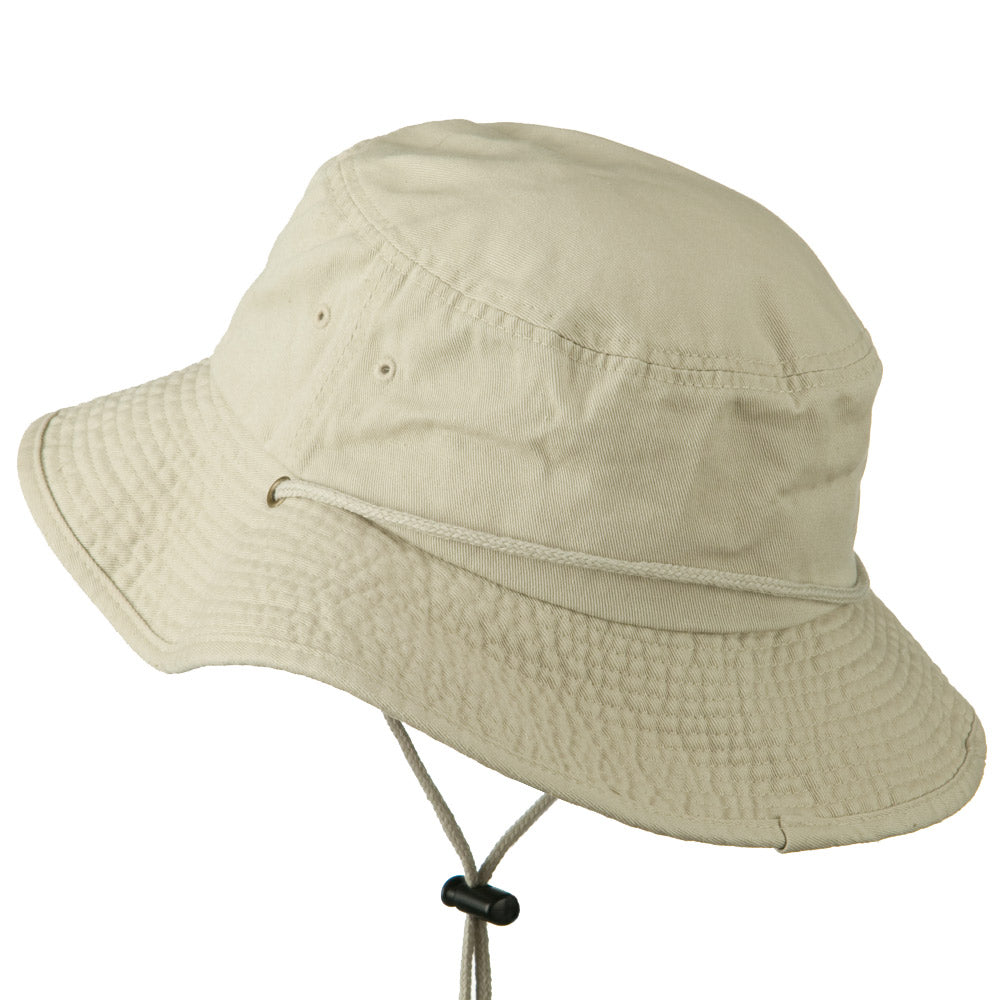 Big Size Washed Bucket Hat with Chin Cord