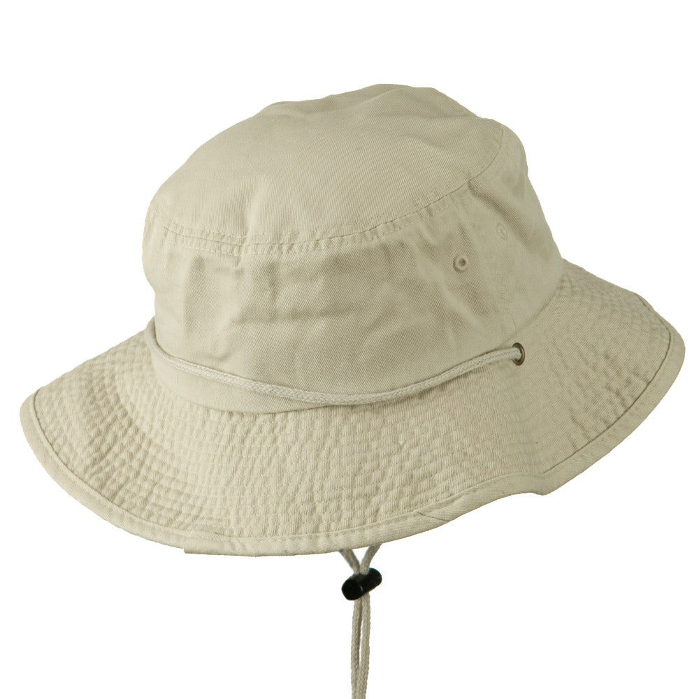 Big Size Washed Bucket Hat with Chin Cord
