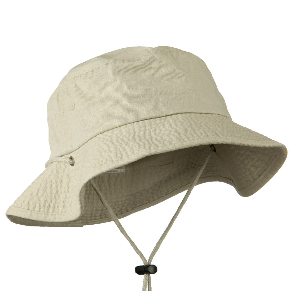 Big Size Washed Bucket Hat with Chin Cord