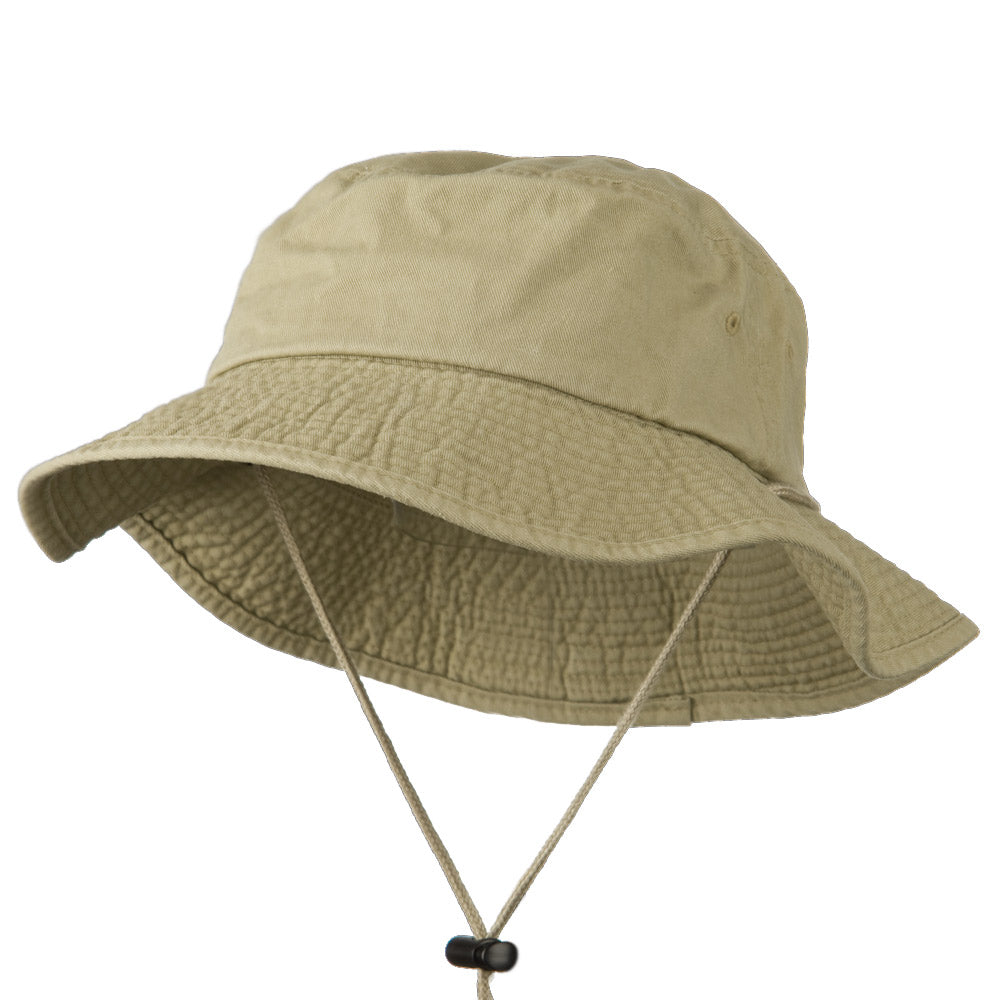 Big Size Washed Bucket Hat with Chin Cord
