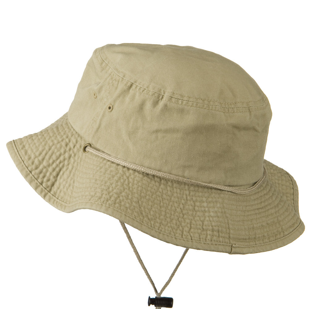 Big Size Washed Bucket Hat with Chin Cord