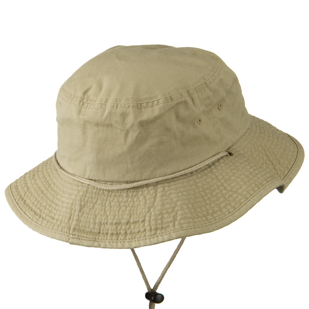 Big Size Washed Bucket Hat with Chin Cord