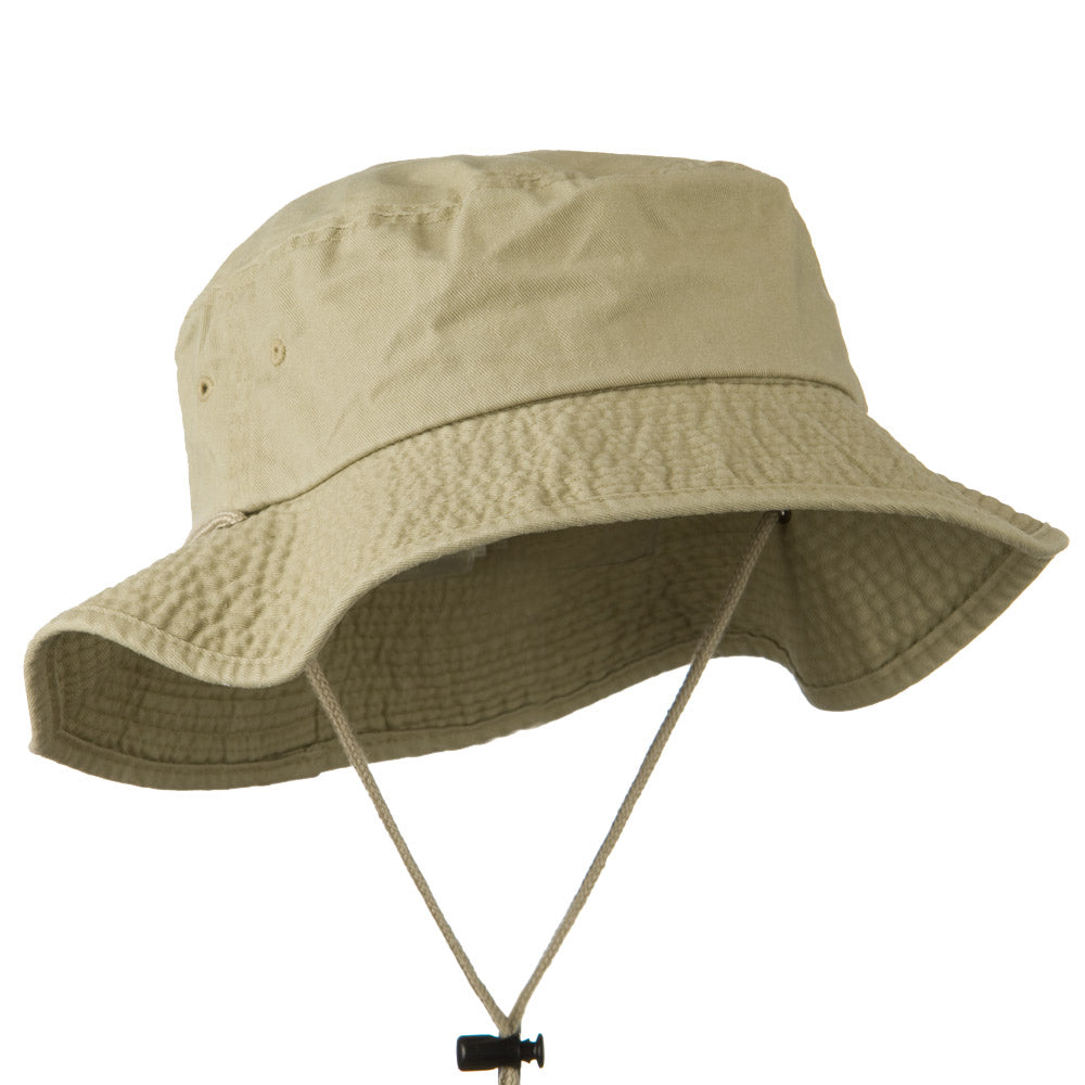 Big Size Washed Bucket Hat with Chin Cord