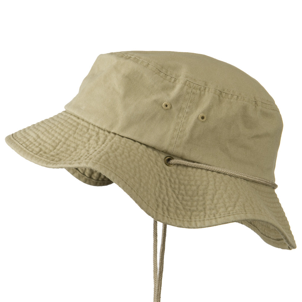 Big Size Washed Bucket Hat with Chin Cord