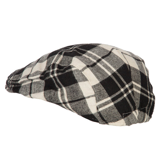 Boy's Cotton Plaid Print Ivy Cap