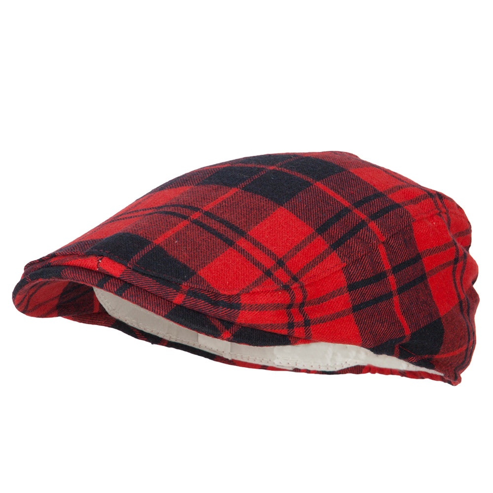 Boy's Cotton Plaid Print Ivy Cap