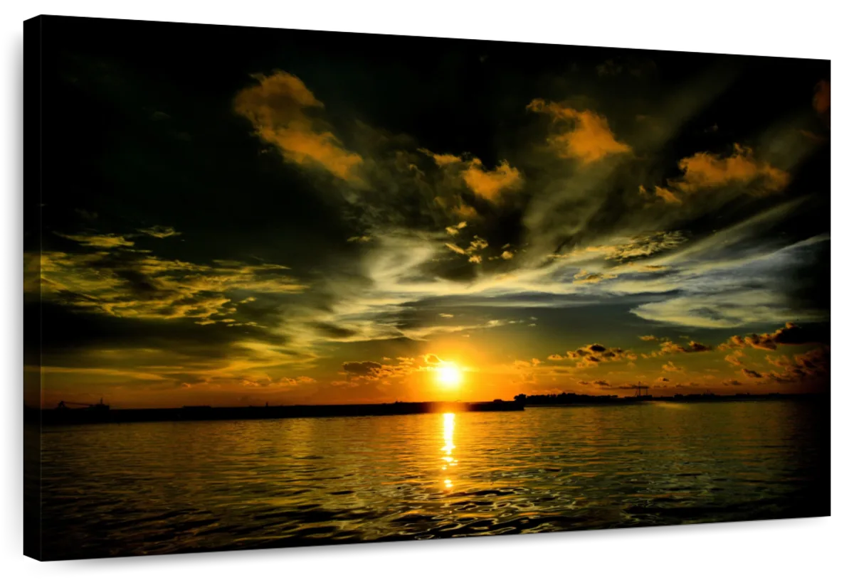 Glowing Beach Sunset Wall Art