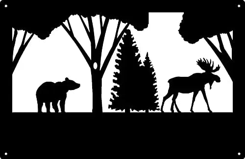 Bear & Moose Art/ Welcome Sign or Name/ House Number