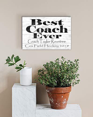 Personalized Coach Gift Plaque – “Best Coach Ever” Solid Wood Sign | Custom Name & Team Message