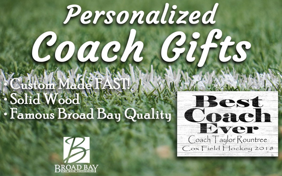 Personalized Coach Gift Plaque – “Best Coach Ever” Solid Wood Sign | Custom Name & Team Message
