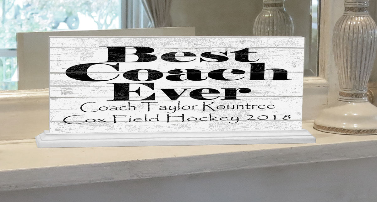 Best Coach Gift Sign Personalized With Team Date and Name