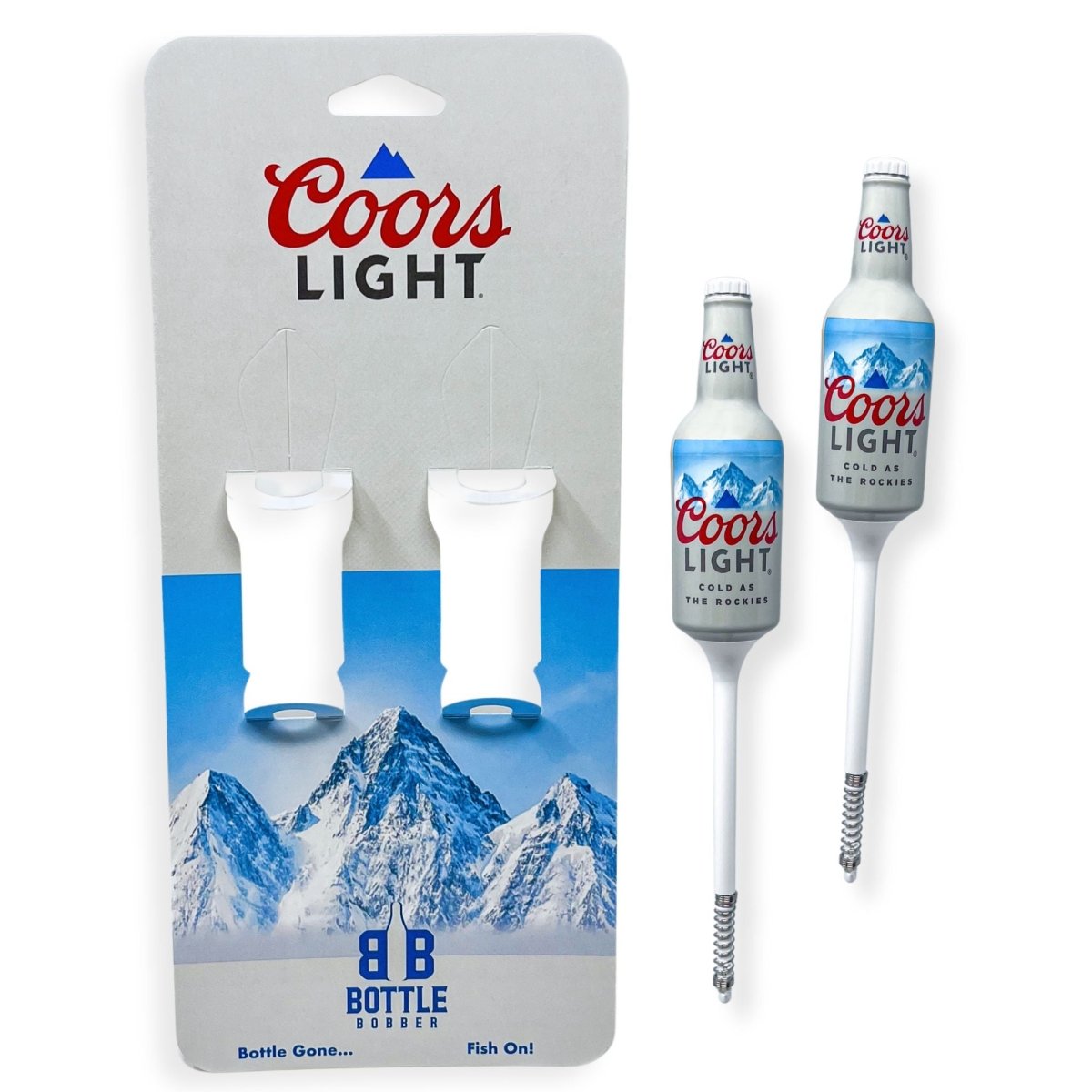 Coors Light Fishing Bobbers (2 Pack) – Double Beer Bottle Lures – Funny & Functional Fishing Gift for Men