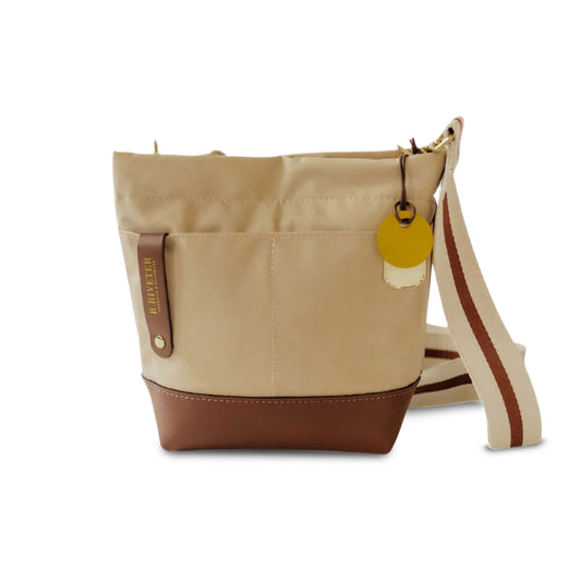 Betsy Bucket Bag | Khaki Nylon + Brown Leather