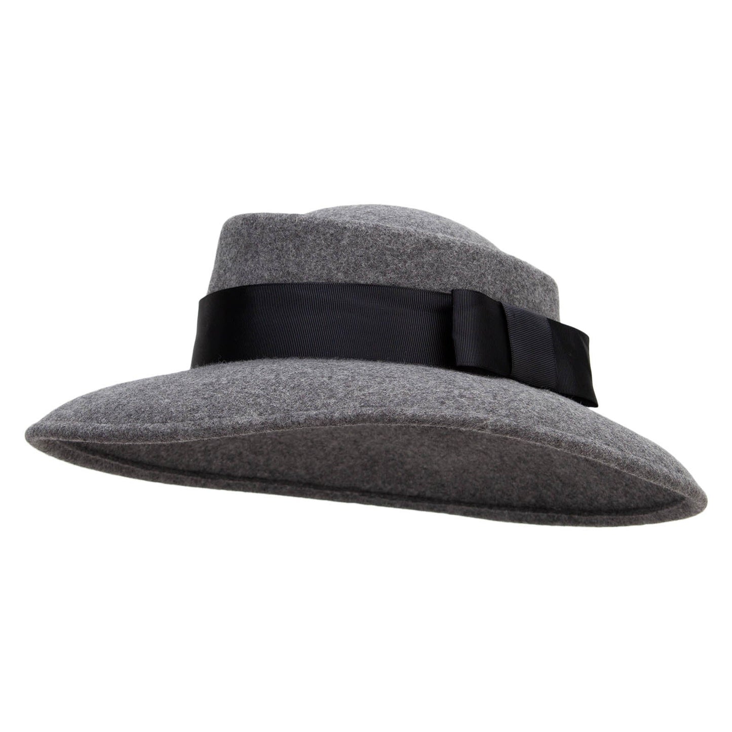 Women's Wool Brass Fox Head Accented Bow Band Gambler Hat