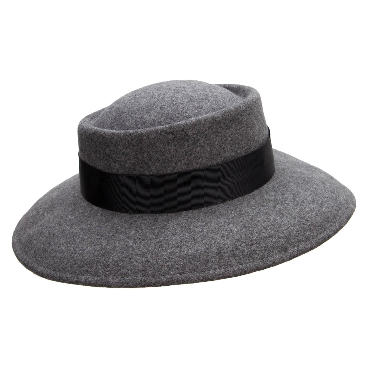 Women's Wool Brass Fox Head Accented Bow Band Gambler Hat