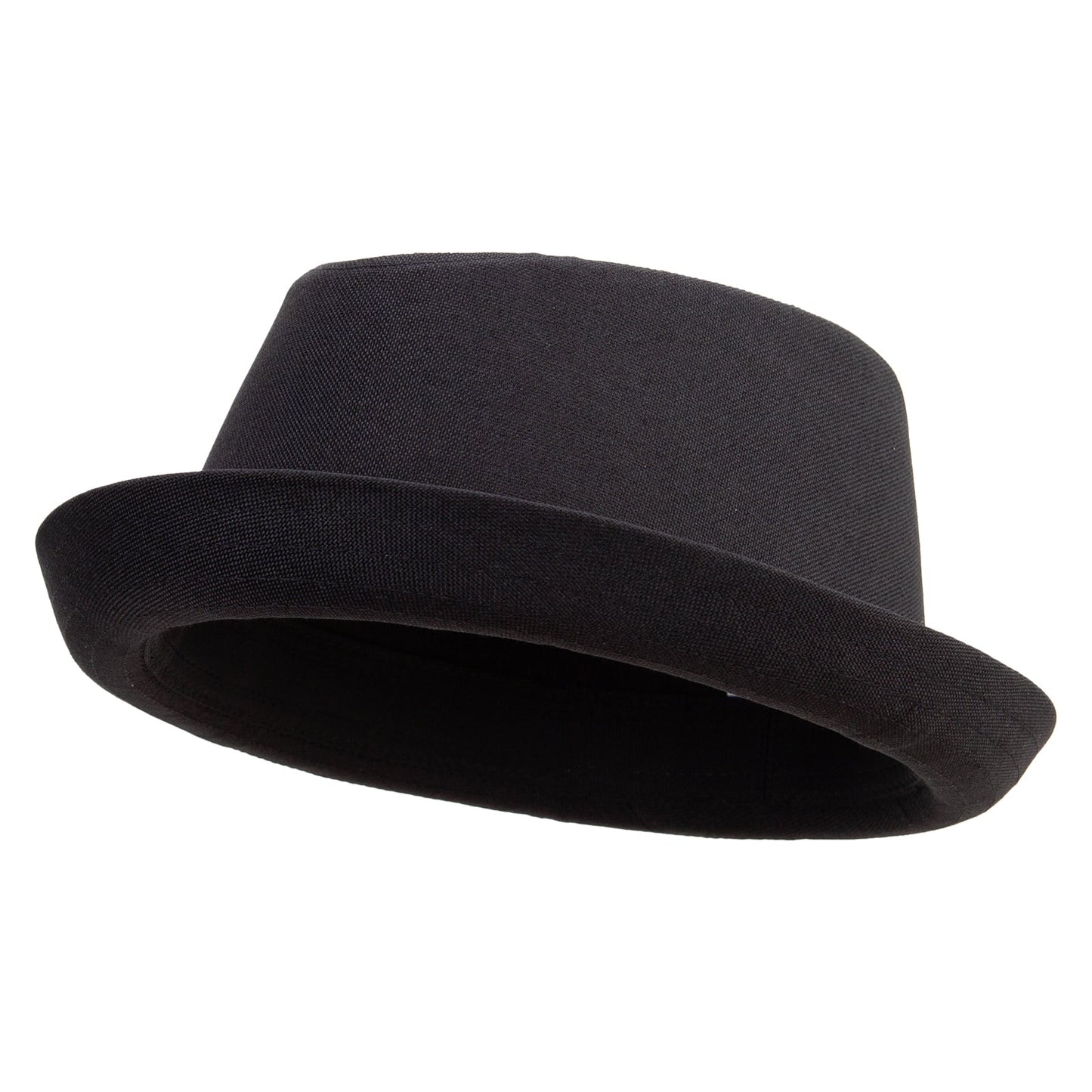 Big Size Polyester Linen Mixed Porkpie Upbrim Fedora