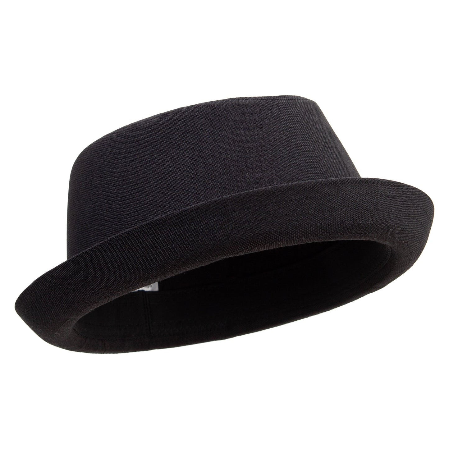 Big Size Polyester Linen Mixed Porkpie Upbrim Fedora