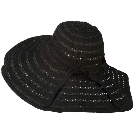 Toyo Braid Hat with Flower Accent