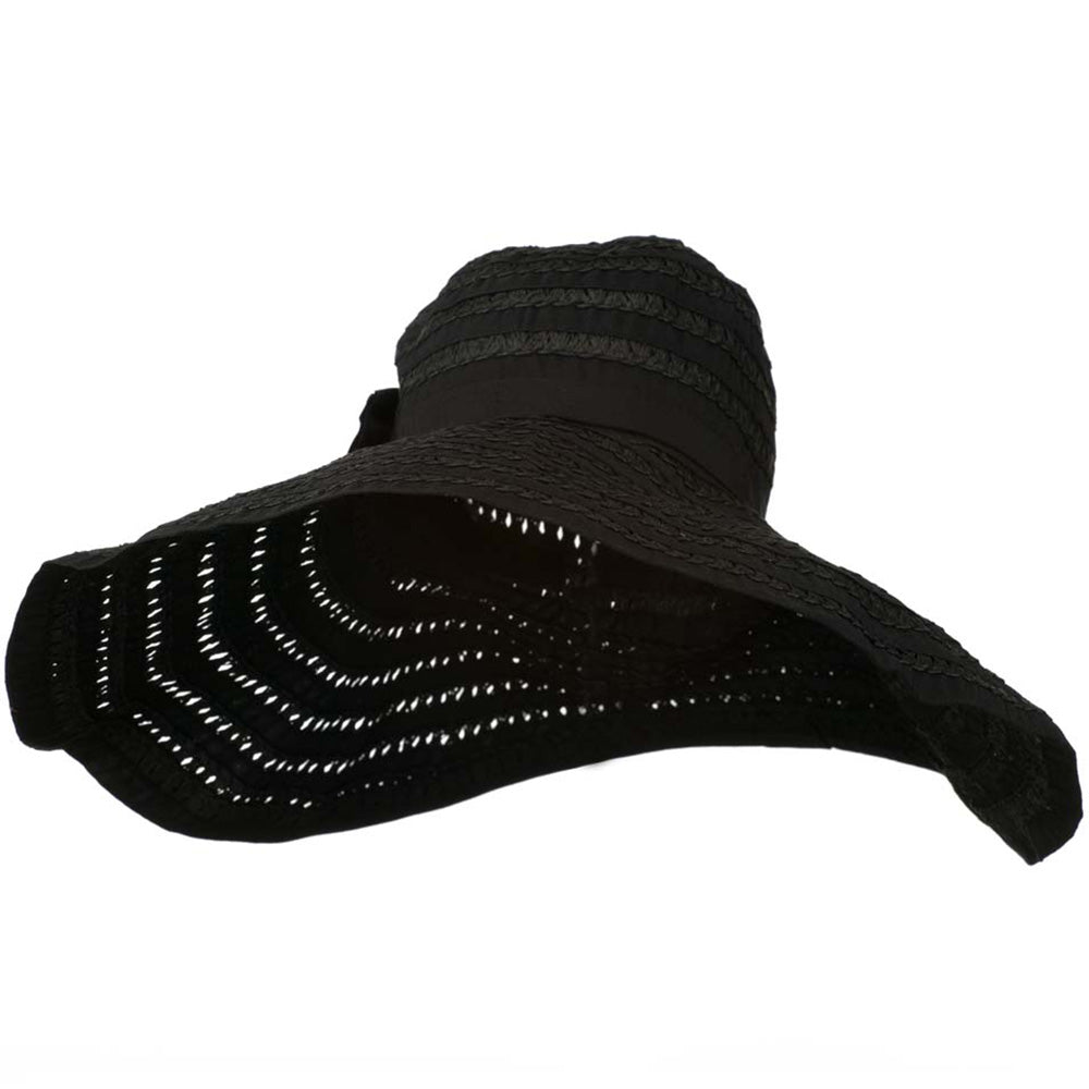 Toyo Braid Hat with Flower Accent