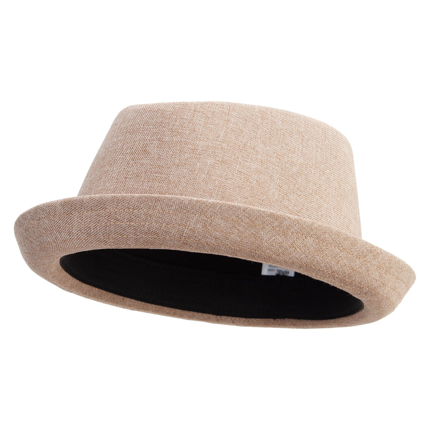 Big Size Polyester Linen Mixed Porkpie Upbrim Fedora