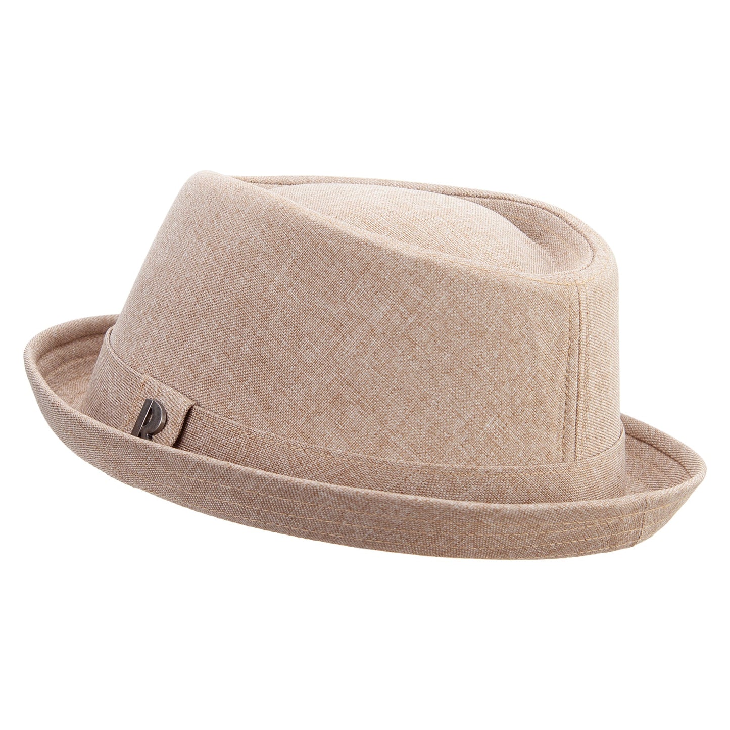 Big Size Polyester Linen Mixed Porkpie Upbrim Fedora