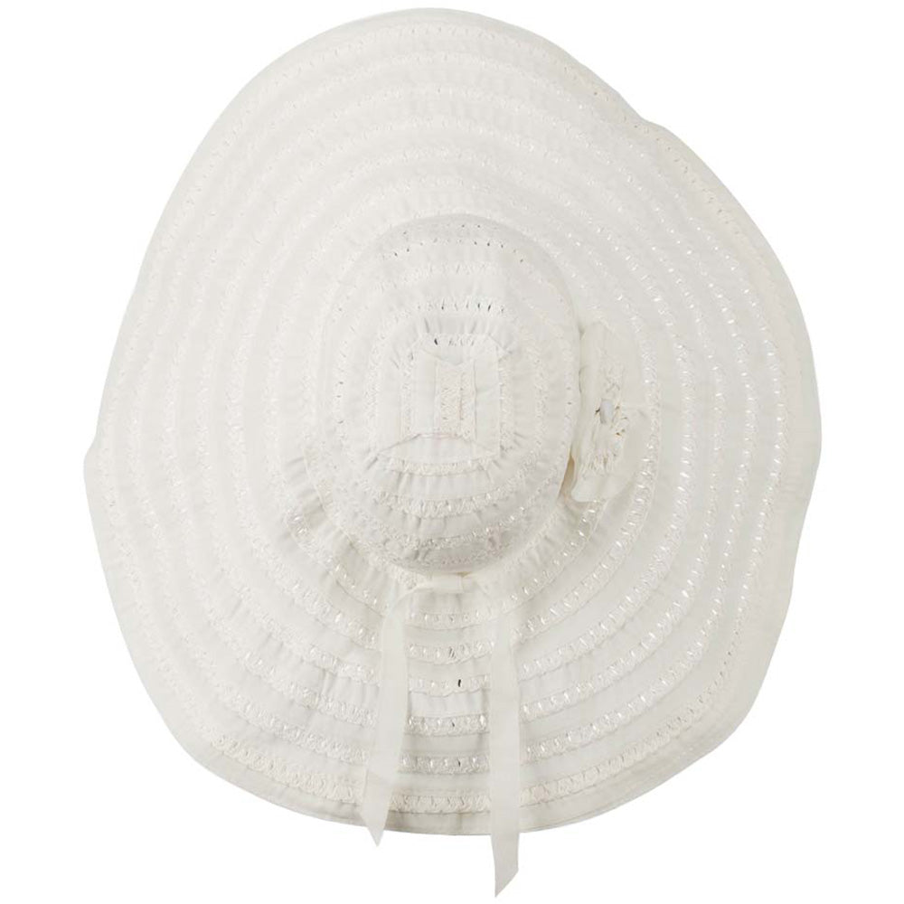 Toyo Braid Hat with Flower Accent