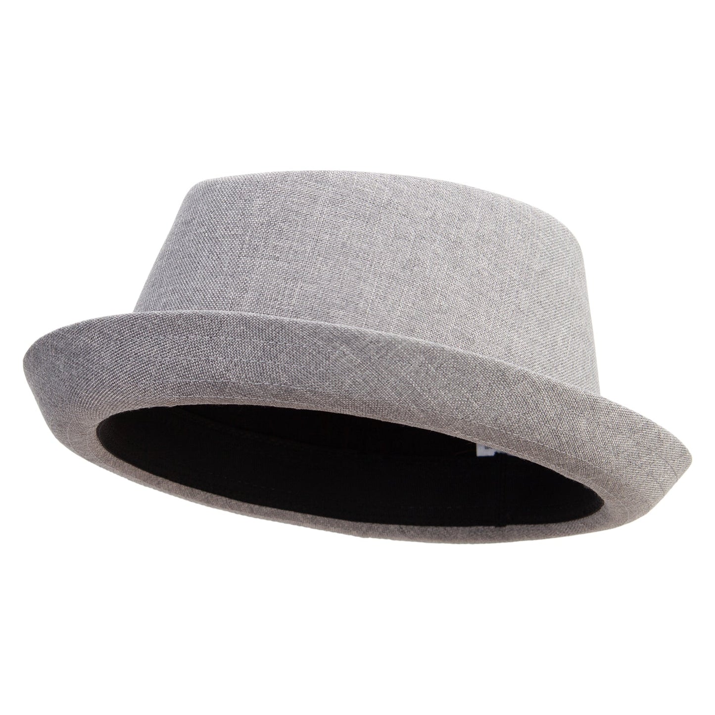 Big Size Polyester Linen Mixed Porkpie Upbrim Fedora