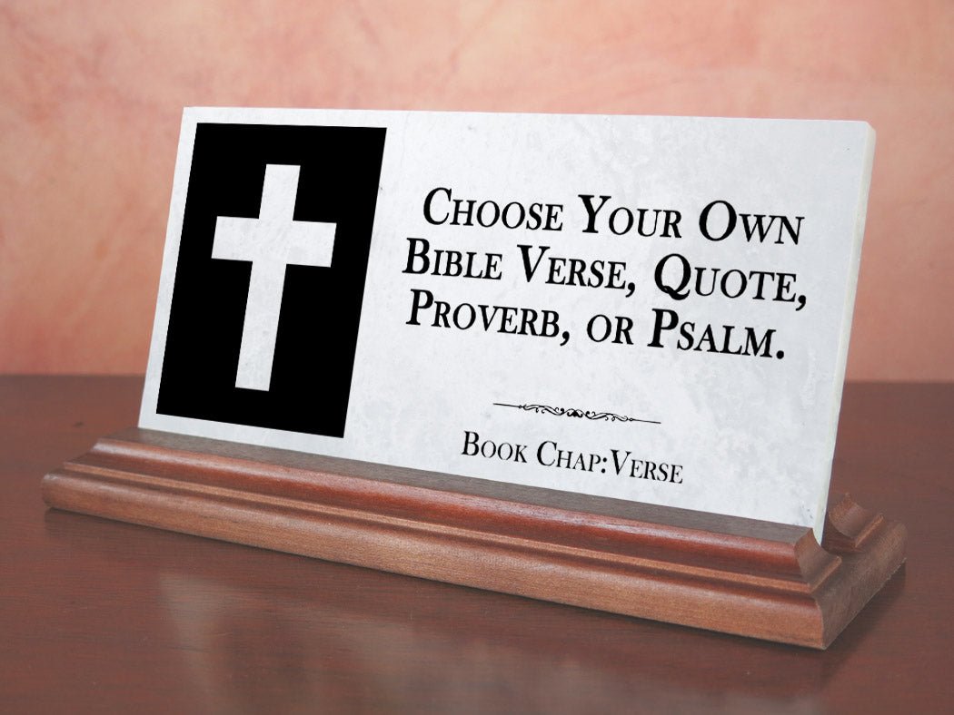 Bible Verse Marble Plaque – Custom Christian Gift with Cross and Personalized Scripture