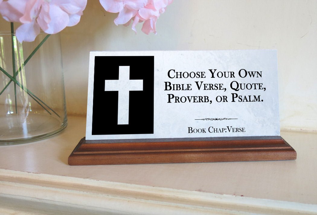Bible Verse Marble Plaque – Custom Christian Gift with Cross and Personalized Scripture