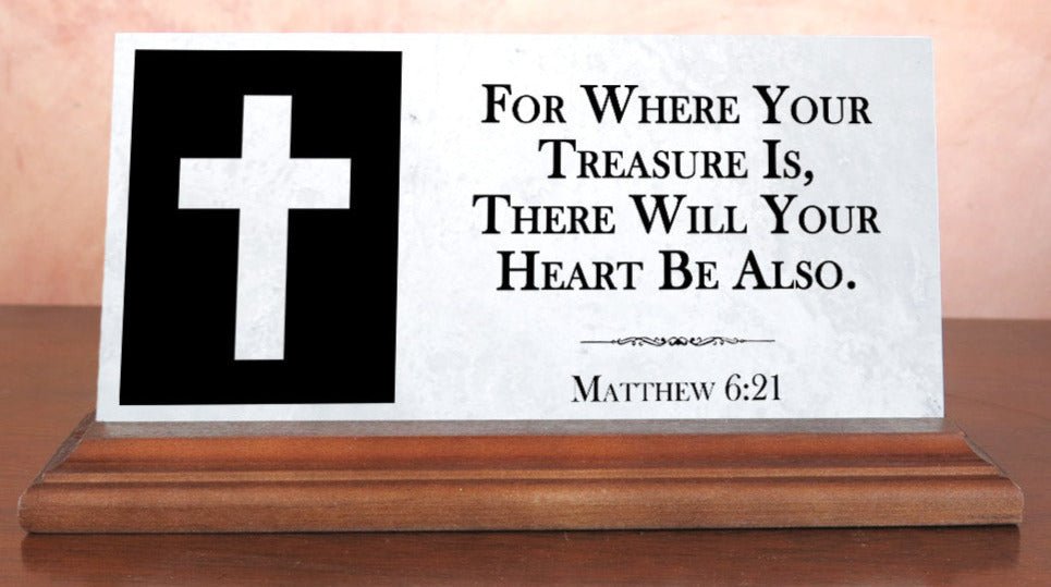 Bible Verse Marble Plaque – Custom Christian Gift with Cross and Personalized Scripture
