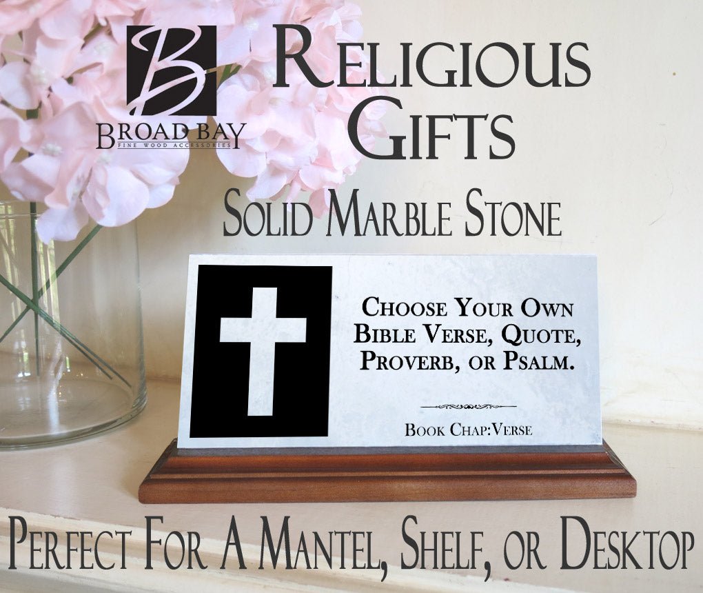 Bible Verse Marble Plaque – Custom Christian Gift with Cross and Personalized Scripture