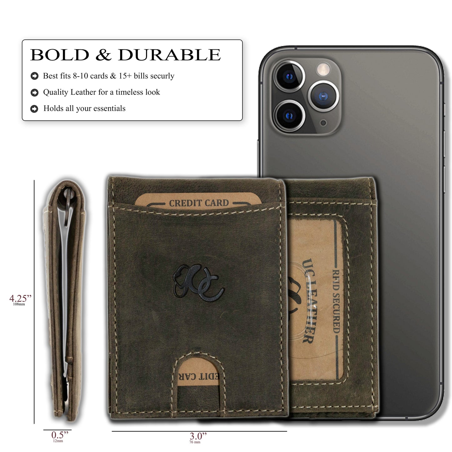 Leather Money Clip Bifold