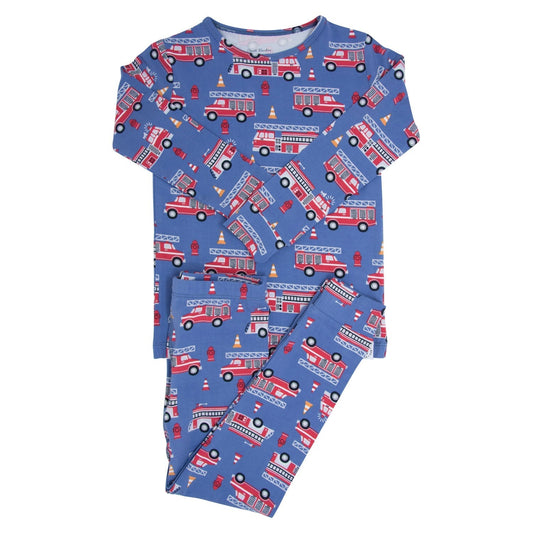 Blue Fire Truck Big Kid Pajama