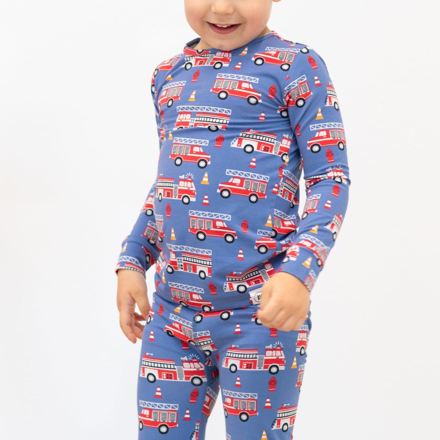 Blue Fire Truck Big Kid Pajama