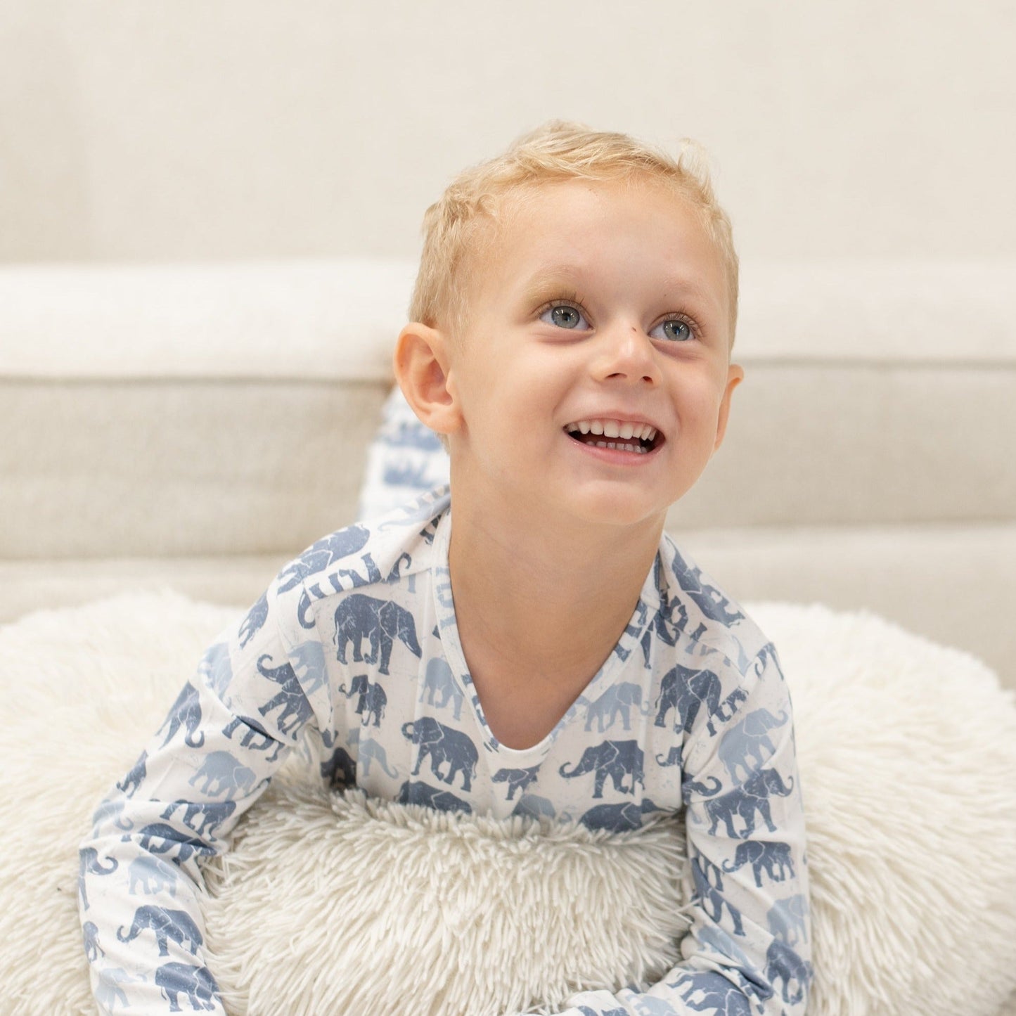 Blue Elephant 2-Piece Pajama Set