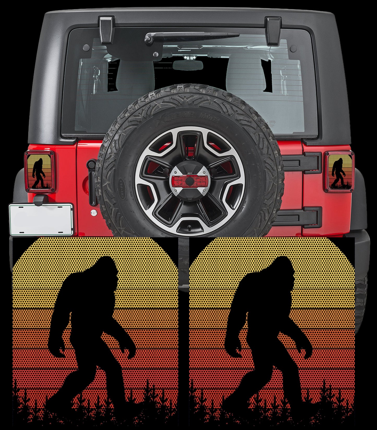Retro Bigfoot Taillight cover decal