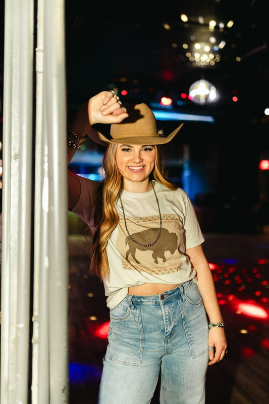 Bison Canvas Graphic Tee