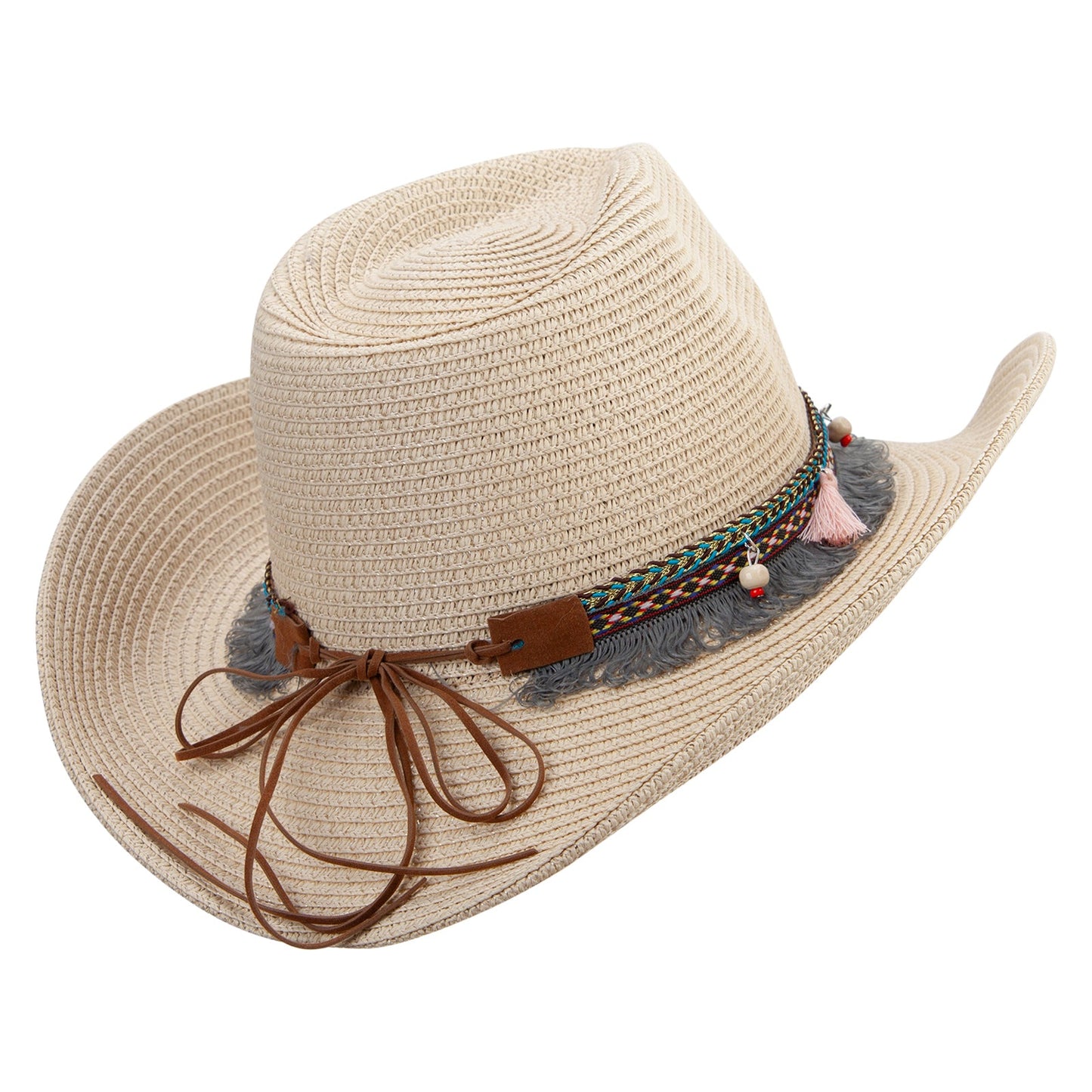 Women's Cowboy Hat with Tassle and Bead